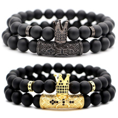 Wholesale 2pcs/set Handmade Men or Women Custom Fashion Zircon Jewelry Natural Stones Beaded Bracelets Wholesale 2pcs/set Handmade Men or Women Custom Fashion Zircon Jewelry Natural Stones Beaded Bracelets