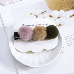 New hair accessories ladies Hair Barrettes wedding plush pompom hair pin
