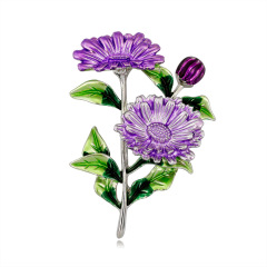 Korean fashion custom jewelry women girls small daisy flower metal brooches