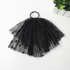 korean bulk custom Super fairy solid color ribbon elastic chouchou lace hair ties