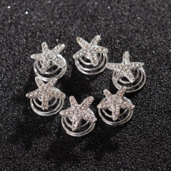 2019 Fashion vintage women show party pearl Twisted Crystal wedding bride spin hair pin