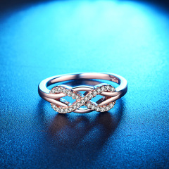 Hot Fashion New Design Gold Plated 8 Shape Dazzling Wedding Rings for Women