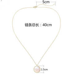 2019 fashion girl women fancy gold plated round conch pearl 14K gold natural mother shell necklace