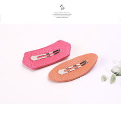 2pcs Korean Children's Hair Accessories BB Clip PU leather hair clip hairpin