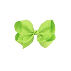 Solid color 10cm hair ornament rib child bow hairpin hair tie metal pom pom hair tie