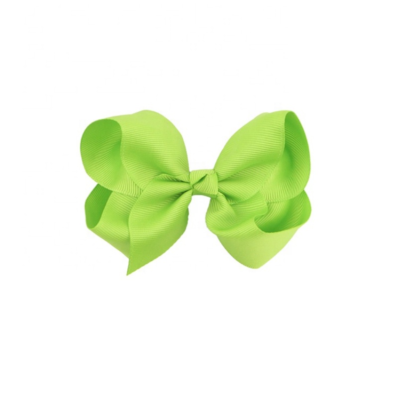 Solid color 10cm hair ornament rib child bow hairpin hair tie metal pom pom hair tie