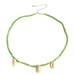 Wholesale fashion jewelry green beads women necklace with shell Wholesale fashion jewelry green beads women necklace with shell