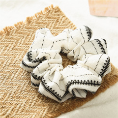 New simple ins fashion women Hair accessories stripe girls scrunchies hair ties
