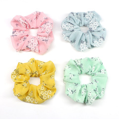 2020 women ponytail printed chiffon elastic scrunchies hair ties for girls