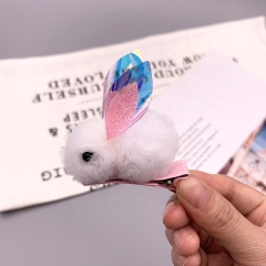 New sequin children cute colorful cartoon foam yarn bunny decorative rabbit ears sweet hair clip barrette