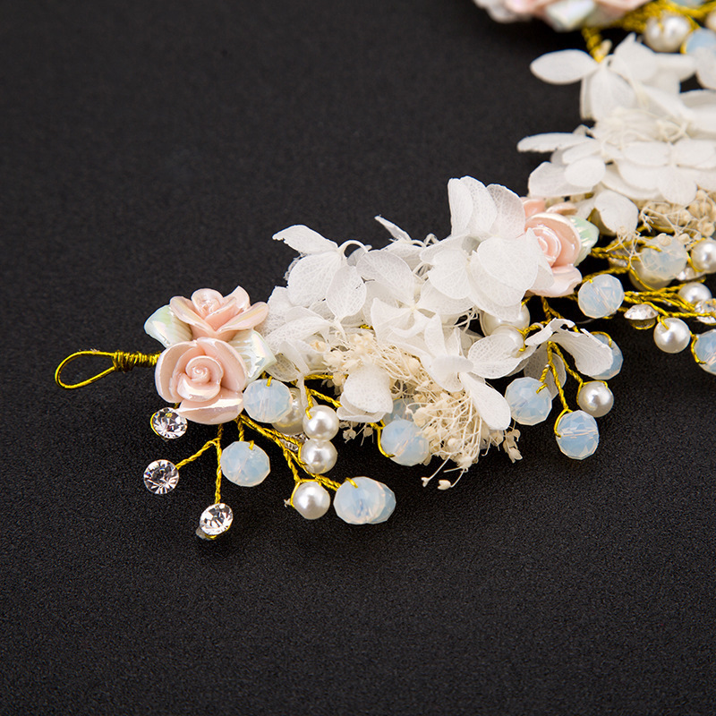 Wholesale OEM Rhinestone gold Wedding bridal floral flower hair bands Wholesale OEM Rhinestone gold Wedding bridal floral flower hair bands