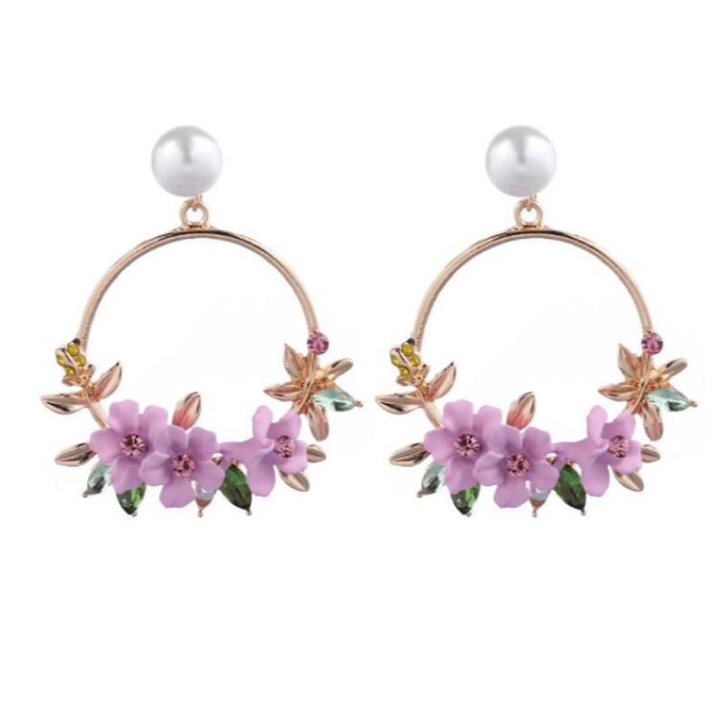 2020 Yiwu Wholesale New Arrival Korean Fashion Jewelry Flower Women Pearl Earrings