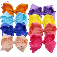 Rhinestone hair clip bubble flower bag drill hair accessories solid color bow baby hair claw clips