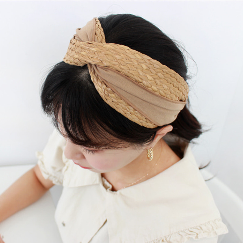 Wholesale tropical hair accessories straw raffia braided headbands Wholesale tropical hair accessories straw raffia braided headbands