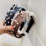 Women Hair Accessories Velvet Pearl Knot Hair Band Headband For Girls