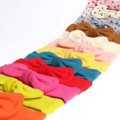 custom 10pcs autumn winter plain magic stretch elastic bow kids infant velvet baby headband