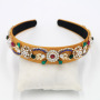 2019 new hot sell vintage women British fashion rhinestone embellished wide velvet baroque headband 2019 new hot sell vintage women British fashion rhinestone embellished wide velvet baroque headband
