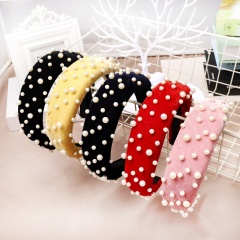 2020 new arrivals amazon sponge thickening velvet pearl headband for women 2020 new arrivals amazon sponge thickening velvet pearl headband for women