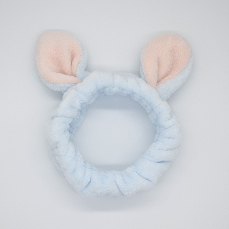 Women hair accessories cute coral fleece rabbit ear wash headbands Women hair accessories cute coral fleece rabbit ear wash headbands