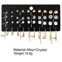 20 pairs/set Hot korean fashion women diamond stud crystal earrings for women