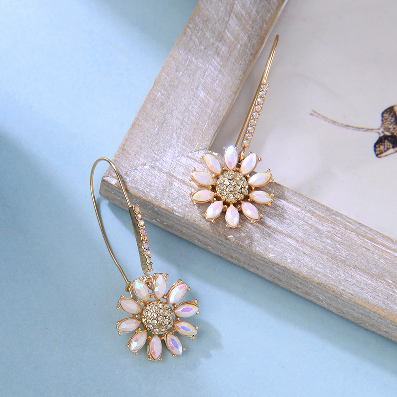 India 2019 trending product silver gold acrylic flower hoop earrings
