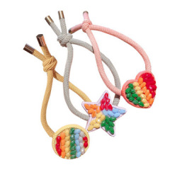 Korean hot sales colorful Christmas rhinestone crystal star heart elastic rubber hair band girls Korean hot sales colorful Christmas rhinestone crystal star heart elastic rubber hair band girls