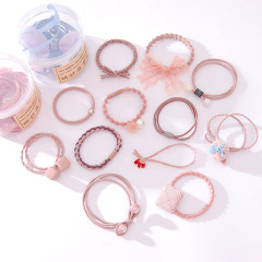 Wholesale hair accessories high black elastic hair band 12 piece set thin hair ties
