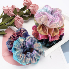 Korean fashion custom colorful gradient elastic hair scrunchies for girls