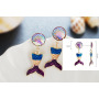 Trendy Bling Sequins Mermaid Tail Drop Earrings Personality Fish Scale Alloy Earring Trendy Bling Sequins Mermaid Tail Drop Earrings Personality Fish Scale Alloy Earring