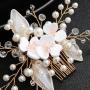 Handmade Rhinestone Pearl Flower Hair Accessories Wedding Bridal Hair Combs Handmade Rhinestone Pearl Flower Hair Accessories Wedding Bridal Hair Combs