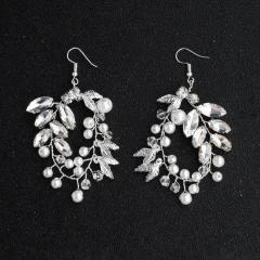 hanging tassel sand blasting Alloy jewelry pearl wedding bridal earring hanging tassel sand blasting Alloy jewelry pearl wedding bridal earring
