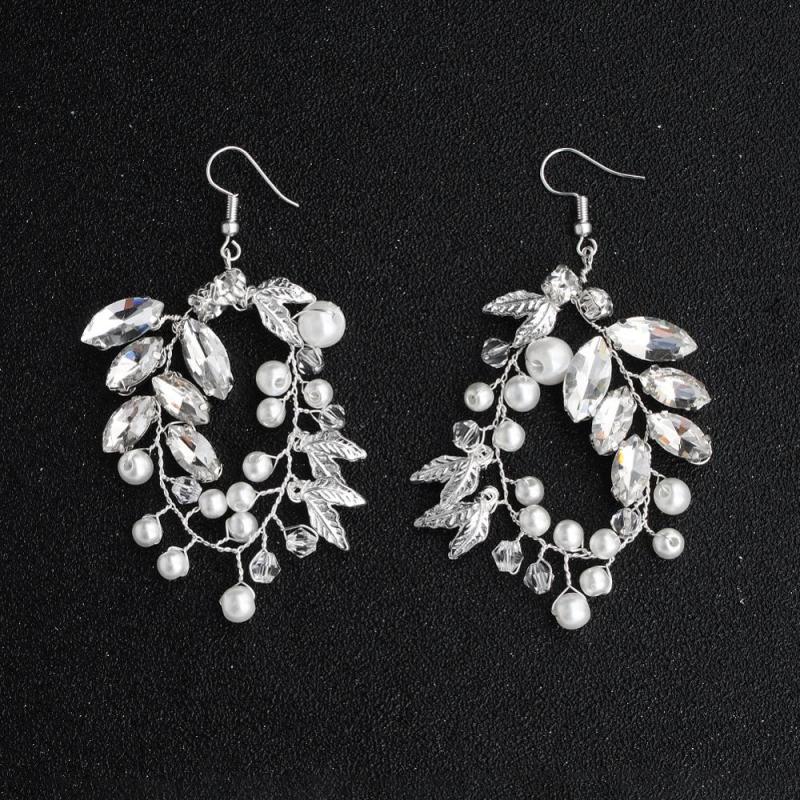 hanging tassel sand blasting Alloy jewelry pearl wedding bridal earring hanging tassel sand blasting Alloy jewelry pearl wedding bridal earring
