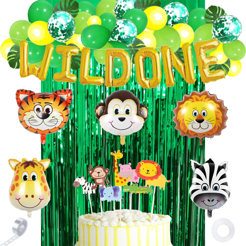 Summer Party Supply Green Animal Wild Decoration Children Party Gifts set Summer Party Supply Green Animal Wild Decoration Children Party Gifts set