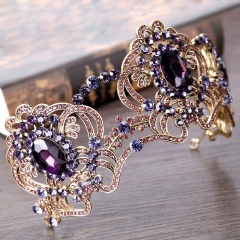 Handmade exquisite queen amethyst crystal wedding bridal tiara crown