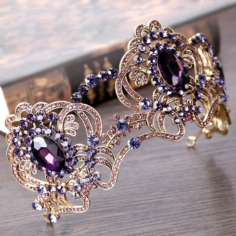 Handmade exquisite queen amethyst crystal wedding bridal tiara crown Handmade exquisite queen amethyst crystal wedding bridal tiara crown