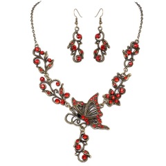 European and American bride exaggerated colorful alloy rhinestones jewelry sets for women