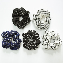 New simple ins fashion women Hair accessories stripe girls scrunchies hair ties