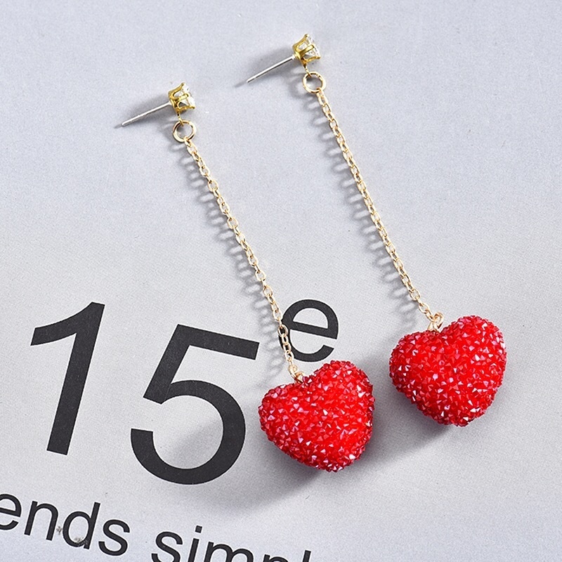 Fashion earrings 2020 heart shape earring red geometric drop earrings for sale Fashion earrings 2020 heart shape earring red geometric drop earrings for sale