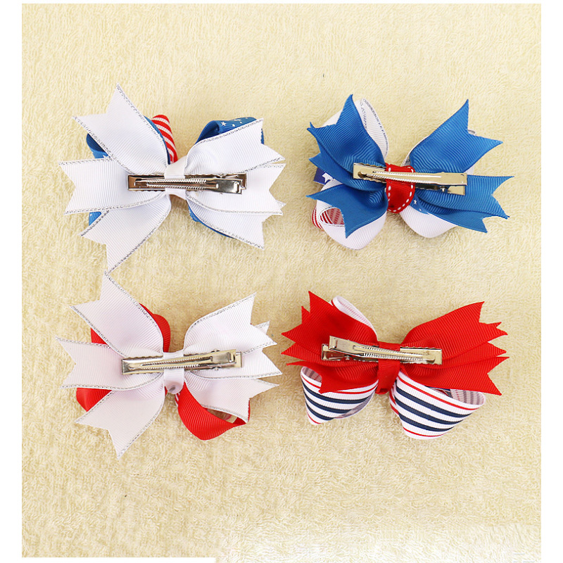 wholesale  American National Flag Children's Bow Hair Clip Hairpin hair accessories