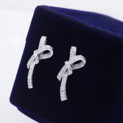 Custom butterfly 925 silver white gold plated moissanite diamond stud earring