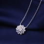 Retro and Flower shape 925 sterling silver platinum moissanite necklace Retro and Flower shape 925 sterling silver platinum moissanite necklace