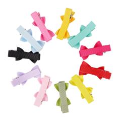 Wholesale solid candy colors girls hair Accessories bowknot hair clip ribbon hairpin