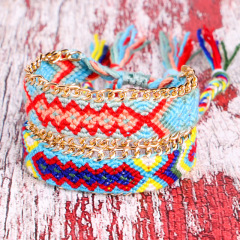 Amazon Selling Beach Bohemia Friendship Chain Colorful Hand Woven Bracelets