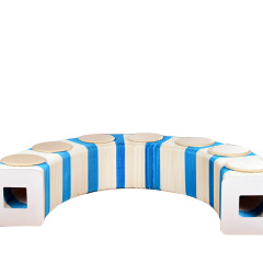 OEM honeycomb home decorative long accordion bench foldable paper chair