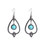 European and American Amazon explosion models bohemian turquoise earrings alloy ethnic retro hoop earrings European and American Amazon explosion models bohemian turquoise earrings alloy ethnic retro hoop earrings