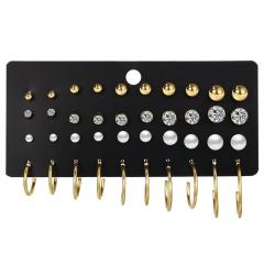 20 pairs/set Hot korean fashion women diamond stud crystal earrings for women 20 pairs/set Hot korean fashion women diamond stud crystal earrings for women