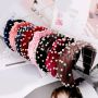 Women Hair Accessories Velvet Pearl Knot Hair Band Headband For Girls