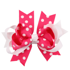 Beautiful wave point cross handmade 5 color bows hair clips for girls hair accessories