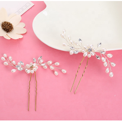 Wholesale handmade women hair styling tools gold pearl crystal wedding bridal accessories hair pin