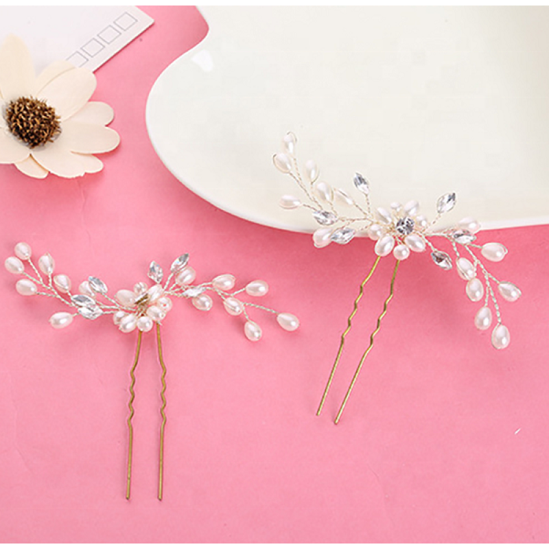 Wholesale handmade women hair styling tools gold pearl crystal wedding bridal accessories hair pin Wholesale handmade women hair styling tools gold pearl crystal wedding bridal accessories hair pin